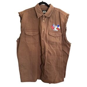 2005 Bikers Souvenir Vest 3XL Brown USA Austin Horse Motorcycle Wild As The Wind